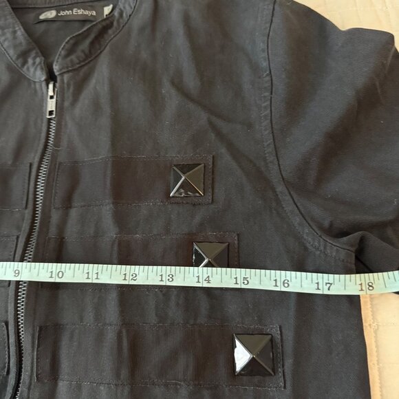 John Eshaya Jet Black Studded Jacket P/S - Picture 7 of 7
